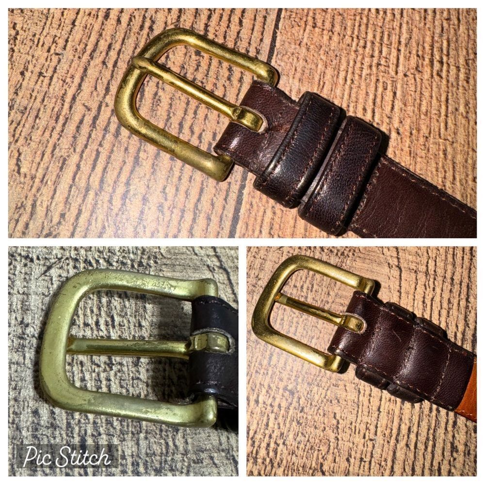 Vintage Coach 6600 Mocha Brown Leather Belt Size 32 - Picture 3 of 10